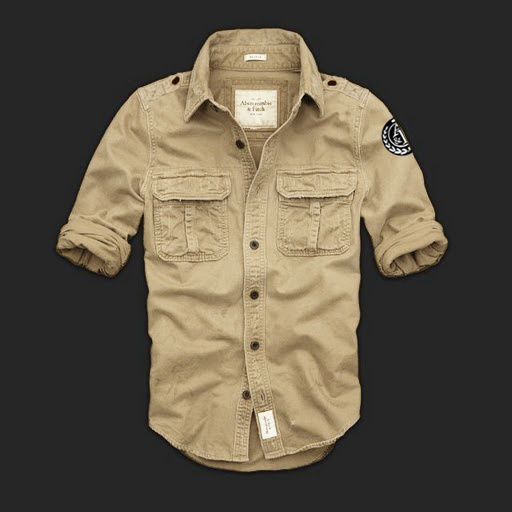 Abercrombie Fitch Hombres Lavado Algodón Camisa AF7036